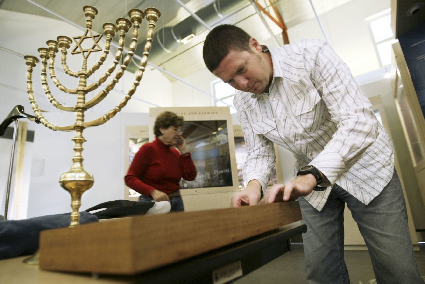 Jewish heritage display set up at Napa Valley Museum.